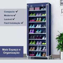 Sapateira organizador prateleira vertical com 9 Prateleiras para Organizar Calçados e Objetos multiuso portátil guarda roupa azul