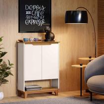 Sapateira Organizadora 2 Portas Hall Flow OffWhite com Freijó - Rede Móveis