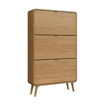 Sapateira Organizadora 3 Portas Linha Curve CV007CXCX 76cm Carvalho Xingu - Completa Móveis Sapateira Organizadora 3 Portas Linha Curve CV007CXCX 76cm Carvalho Xingu - Completa Móveis