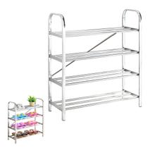 Sapateira Organizadora 4 Andares Inox Sapato Calçado Tenis Prateleira Sala Corredor Entrada Casa Banheiro Multiuso