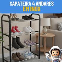 Sapateira Organizadora 4 Andares Multiuso Inox Resistente Compacta Vertical