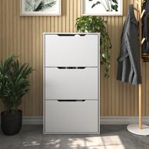 Sapateira Organizadora 4 Portas Basculantes com Prateleiras Articuladas Vertical para Calçados Design Moderno