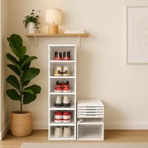 Sapateira Organizadora 6 Níveis Portas Frontais Design Moderno e Modular Empilhável Cores Diversas