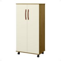 Sapateira Organizadora Multiuso Armário 2 Portas Com Rodízios Prateleira Nara Mel Com Pérola K7 Plus