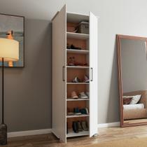 Sapateira Organizadora Vertical 2 Portas 6 Prateleiras 30 Pares BST07 Cor Branco BRV Móveis