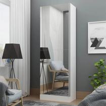 Sapateira para quarto agata 1 porta com espelho branco gelius móveis - Village Móveis