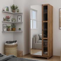 Sapateira para quarto luxor 2 portas com espelho madeirado - gelius móveis - Village Móveis