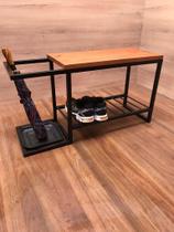 Sapateira Porta Guarda Chuva e Ferro e Madeira Para Varandas Entradas