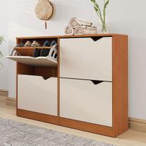 Sapateira Porto 4 Portas Off White/Freijó - Politorno Sapateira Porto 4 Portas Off White/Freijó - Politorno