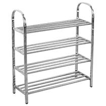 Sapateira Prateleira Inox 4 Andares Calçado Tenis Sapato Sandalia Sapatilha Estante Rack Organizaçao Multiuso