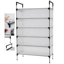 Sapateira Rack 6 Andares 18 Pares Sandalia Tenis Sapatos Organizador Objetos Livros Acessorios Hall de Entrada Prateleira Ajustavel Decorativo Quarto