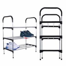 Sapateira Rack Organizador 3 andares Sapatos Tênis Calçados Prateleiras Desmontável Multiuso Objetos Móvel Casa Sapateira Rack Organizador 3 andares Sapatos Tênis Calçados Prateleiras Desmontável Multiuso Objetos Móvel Casa