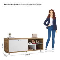 Sapateira Recamier Estilo Lamina Mel-branco 1 Porta 2 Prateleiras 136,2cm Caemmun Móveis Sapateira Recamier Estilo Lamina Mel-branco 1 Porta 2 Prateleiras 136,2cm Caemmun Móveis