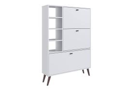 Sapateira Retrô 03 Portas 03 Prateleiras Branco Completa Móveis Sapateira Retrô 03 Portas 03 Prateleiras Branco Completa Móveis