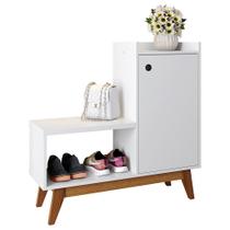 Sapateira Shoes Hall Entrada Assento 1 Porta Prateleiras Organizadora Até 8 Pares Calçados - Branco - RPM Móveis Sapateira Shoes Hall Entrada Assento 1 Porta Prateleiras Organizadora Até 8 Pares Calçados - Branco - RPM Móveis