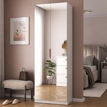 Sapateira Sublime 2 Portas com Espelho 100% Mdf Branca - Mambel
