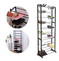 Sapateira Vertical 10 Andares Desmontável Organizador de Sapatos até 30 Pares, Ideal para Quarto, Closet e Lavanderia