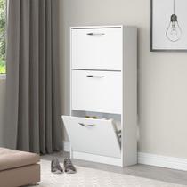 Sapateira Vertical 3 Portas 127 x 64 Cm 3 Basculante MDP Branco 1035 - MENU Sapateira Vertical 3 Portas 127 x 64 Cm 3 Basculante MDP Branco 1035 - MENU