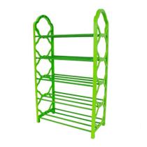 Sapateira Vertical 5 Andares para 10 Pares em PVC e Metal Desmontável Organizador para Closet Verde Sapateira Vertical 5 Andares para 10 Pares em PVC e Metal Desmontável Organizador para Closet Verde