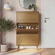 Sapateira Vertical com Gavetas Basculantes 76,5cm x 130,5cm Cantos Arredondados e Pés Palito Sapateira Vertical com Gavetas Basculantes 76,5cm x 130,5cm Cantos Arredondados e Pés Palito