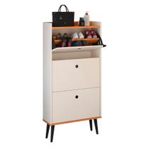 Sapateira Vertical Dark 3 Gavetas Basculantes Organizadora Calçados Retrô - Off White/Cinamomo Sapateira Vertical Dark 3 Gavetas Basculantes Organizadora Calçados Retrô - Off White/Cinamomo