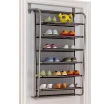 Sapateira Vertical de Porta e Parede 6 Prateleiras Aço Carbono Malha Nylon para Até 36 Calçados Yeet