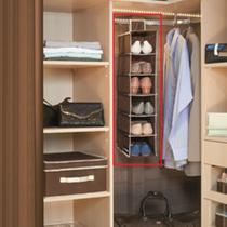 Sapateira Vertical Dobrável 6 Nichos Organizador Flexível Closet Guarda Roupas Marrom - Ordene