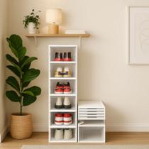Sapateira Vertical Dobrável Caixa Organizadora Para Calçados Sapato Tênis 6 Andares Cor:Box Branco Sapateira Vertical Dobrável Caixa Organizadora Para Calçados Sapato Tênis 6 Andares Cor:Box Branco