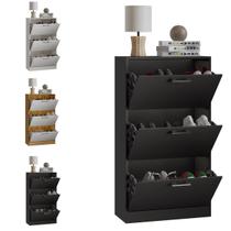 Sapateira Vertical Organizador 3 Portas Basculantes Hall de Entrada 20 Pares de Sapato Multiuso Móveis Bonatto