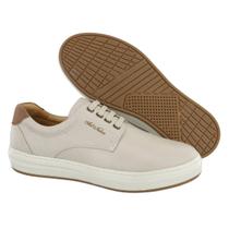 Sapatênis Casual 100% Couro Masculino Gelo - 3115 Sapatênis Casual 100% Couro Masculino Gelo - 3115