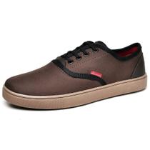 Sapatênis Casual Basico Dex Shoes com Recortes Cadarço e Sola Leve Costurada