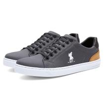 Sapatênis Casual Basico Ec Shoes Detalhado com Cadarço e Sola Reta Costurada