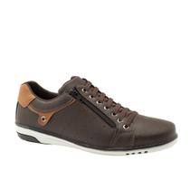 Sapatenis Casual Básico Hfast Shoes Com Sola Macia Cadarço e Zíper Lateral