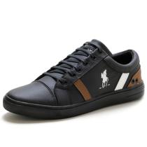 Sapatenis Casual Basico Polo Plus Fechamento Cadarço Solado em Borracha