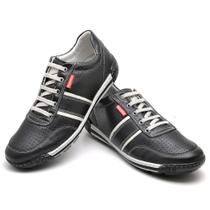 Sapatênis Casual Conforto Couro Preto - RT3004FLOPTO Cor:PretoGênero:MasculinoTamanho:40