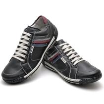 Sapatênis Casual Conforto Couro Preto - RT3007FLOPTO Cor:PretoGênero:MasculinoTamanho:44