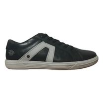Sapatênis Casual de Couro Masculino Pegada 110407-04 Preto
