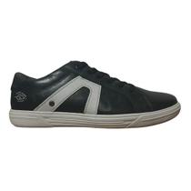 Sapatênis Casual de Couro Masculino Pegada 110407-04 Preto