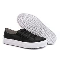 Sapatênis Casual Feminino de Ajuste Elástico e Zíper Prático e Confortável Para o Seu Dia a Dia.