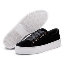 Sapatênis Casual Feminino Tenehi Flat Form Veludo
