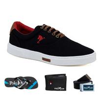 Sapatênis Casual Kit com Chinelo Carteira Cinto Dia a Dia Sapatênis Casual Kit com Chinelo Carteira Cinto Dia a Dia