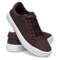 Sapatênis Casual Linha Confort Hype Shoes Esporte Fino Café Unissex