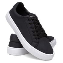 Sapatênis Casual Linha Confort Hype Shoes Esporte Fino Preto Unissex