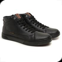 Sapatênis Casual Masculino Botinha Confortável Preto Rovetto