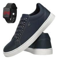 Sapatênis Casual Masculino Cano Baixo com Relogio Led