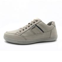 Sapatenis Casual Masculino em Couro Forrado Palmilha Gel Conforto Anatomica Macio Dia a Dia