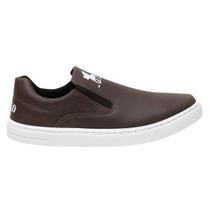 Sapatênis Casual Masculino Polo Plus Café Macio Calce Fácil