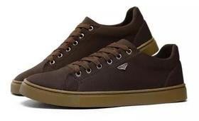 Sapatênis Casual Masculino Sb Cano Baixo Marrom