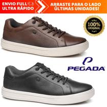 Sapatênis Casual Pegada Masculino Macio e Confortável 100% em Couro Legítimo Original