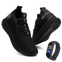 Sapatenis Casual Tenis Masculino Academia Leve Confortável + Relógio Smart Elegante